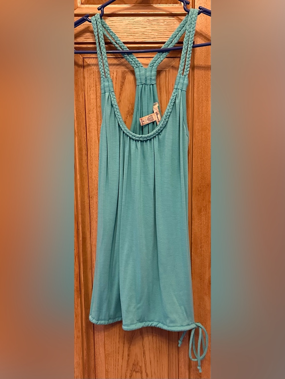 Women's Aqua Braided Strap Tank Top